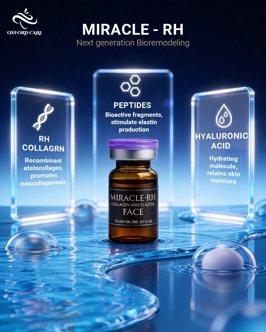 MIRACLE-RH vial with blue scientific light